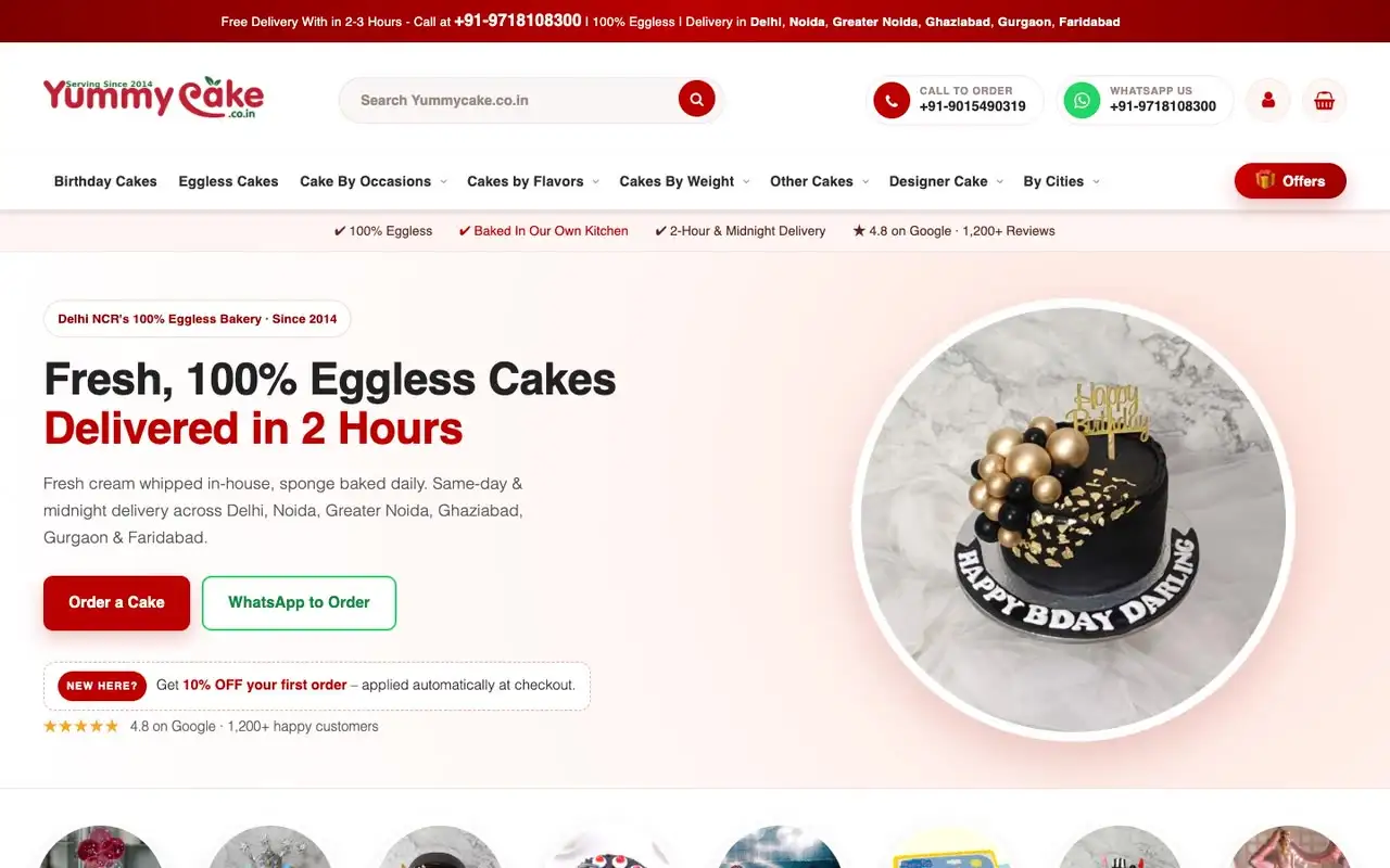 Scroll-through of client websites built by Rajan Gupta: Yummy Cake and Kazen